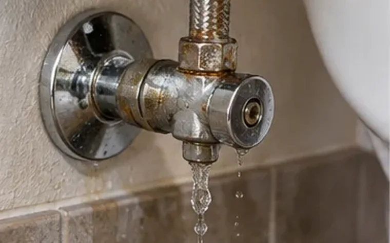 Toilet supply connection being inspected for a water leak