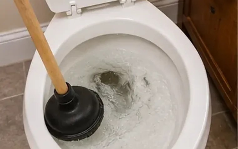 Toilet Repair in South El Monte Toilet clog clearing equipment in a tiled bathroom